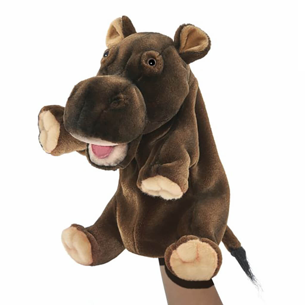Realistic Plush Animal Puppet Hippo