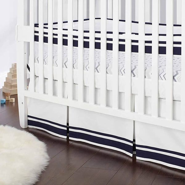 Just Born Crib Skirt Safe Sleep Navy Nursery NINI and LOLI