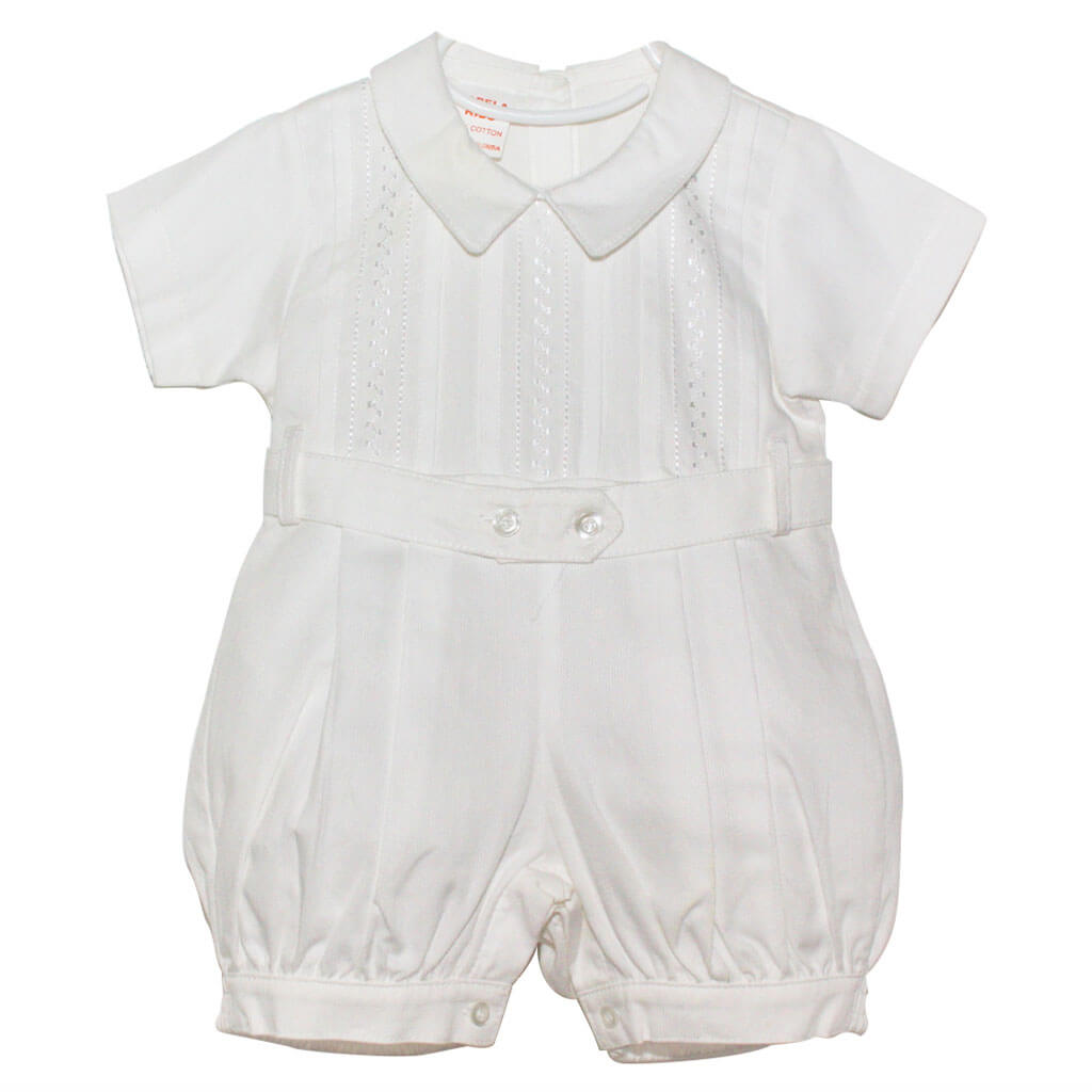 Dave White Pique Bubble Romper | Karela Kids | NINI and LOLI