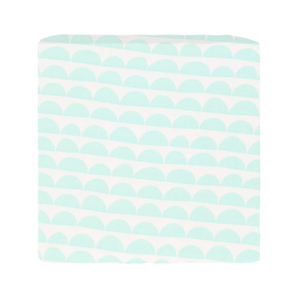 Crib Fitted Sheet Mini Mint Scallop