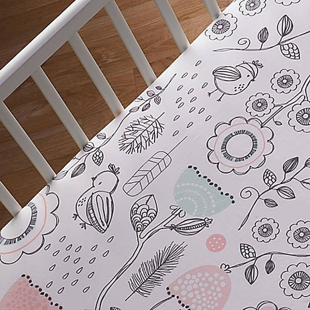 Crib Fitted Sheet Sparrow