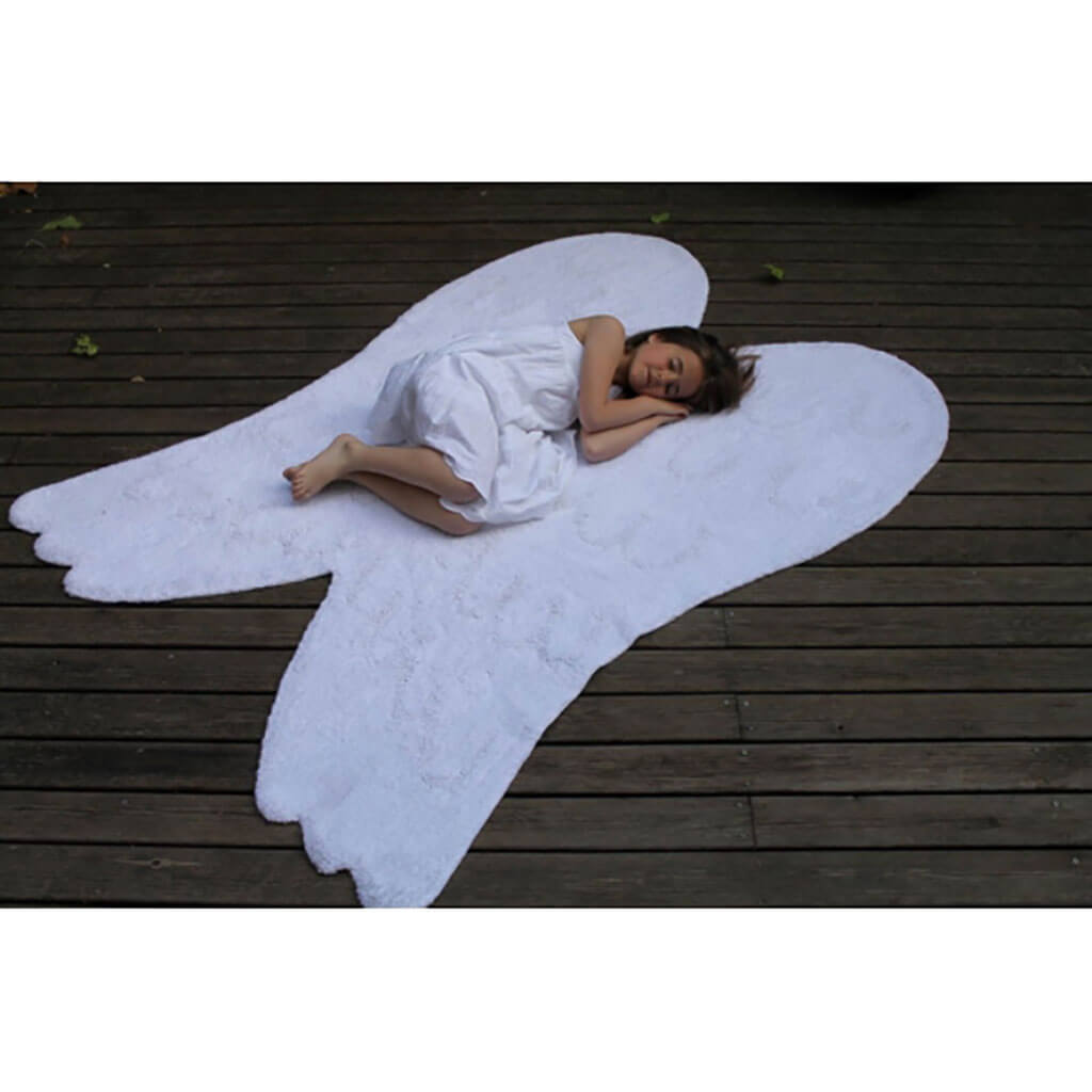 Wings Silhouette Rug White