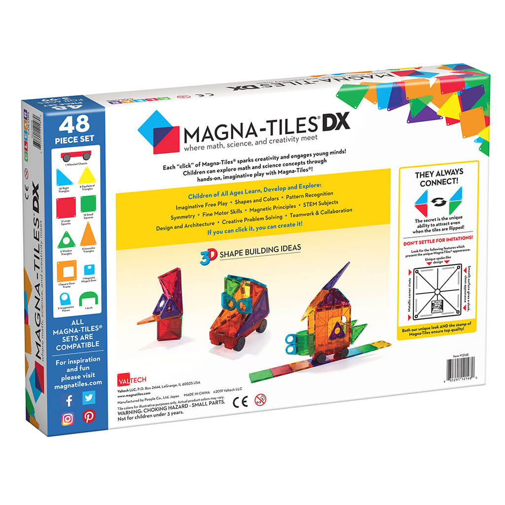 Magna-Tiles Clear Colors Deluxe Set 48 Pieces