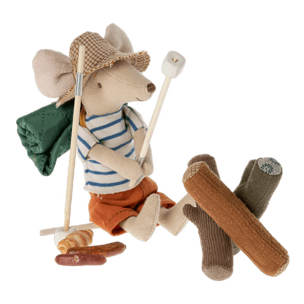 Maileg Big Brother Hiker Mouse Doll Striped Blue