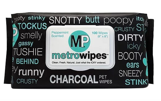 MPW Metro Wipes 100ct - Charcoal Peppermint