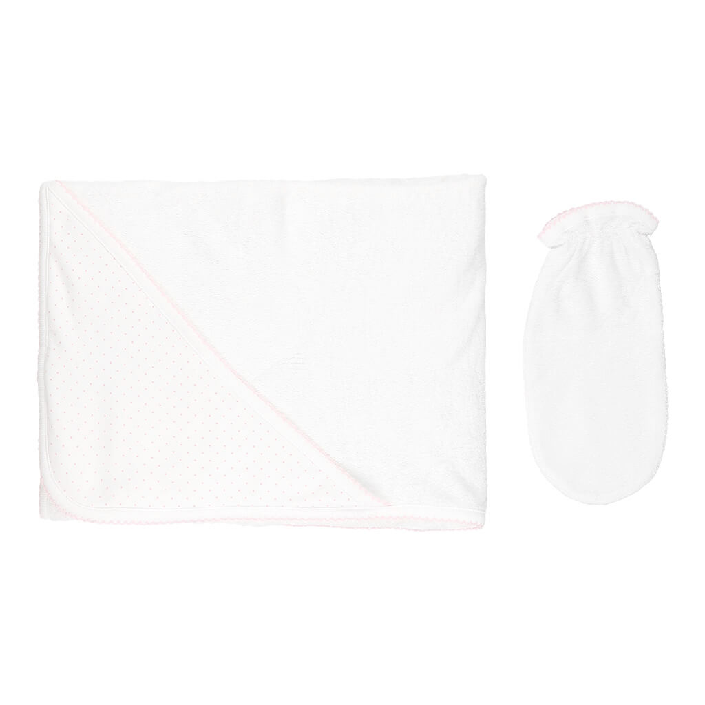Basic Dots Towel White/Pink