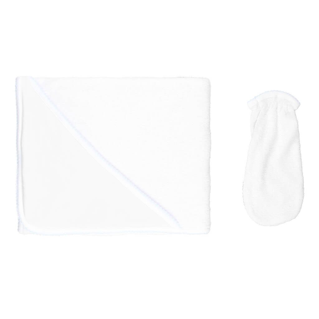 Basic Solid Towel White/Blue