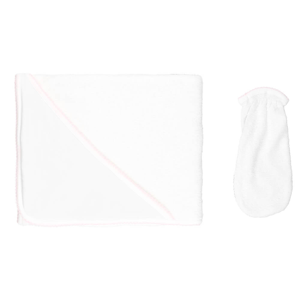 Basic Solid Towel White/Pink