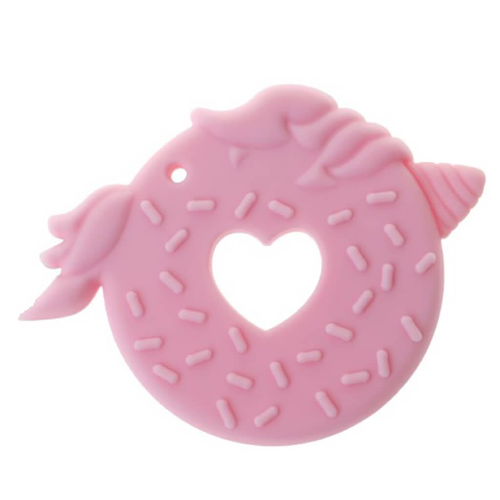 Silicone Teether Unicorn Donut Pink