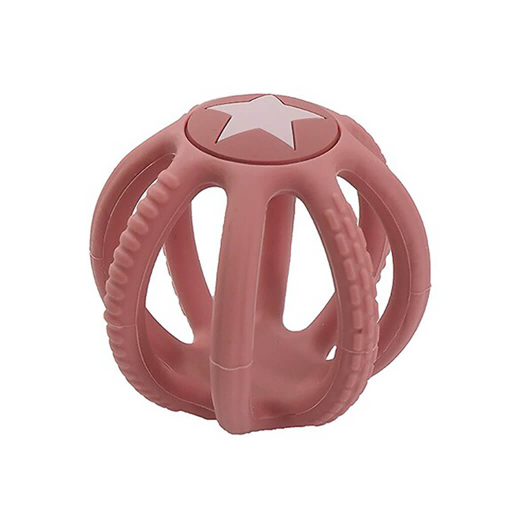 Silicone Teething Ball Star Pink