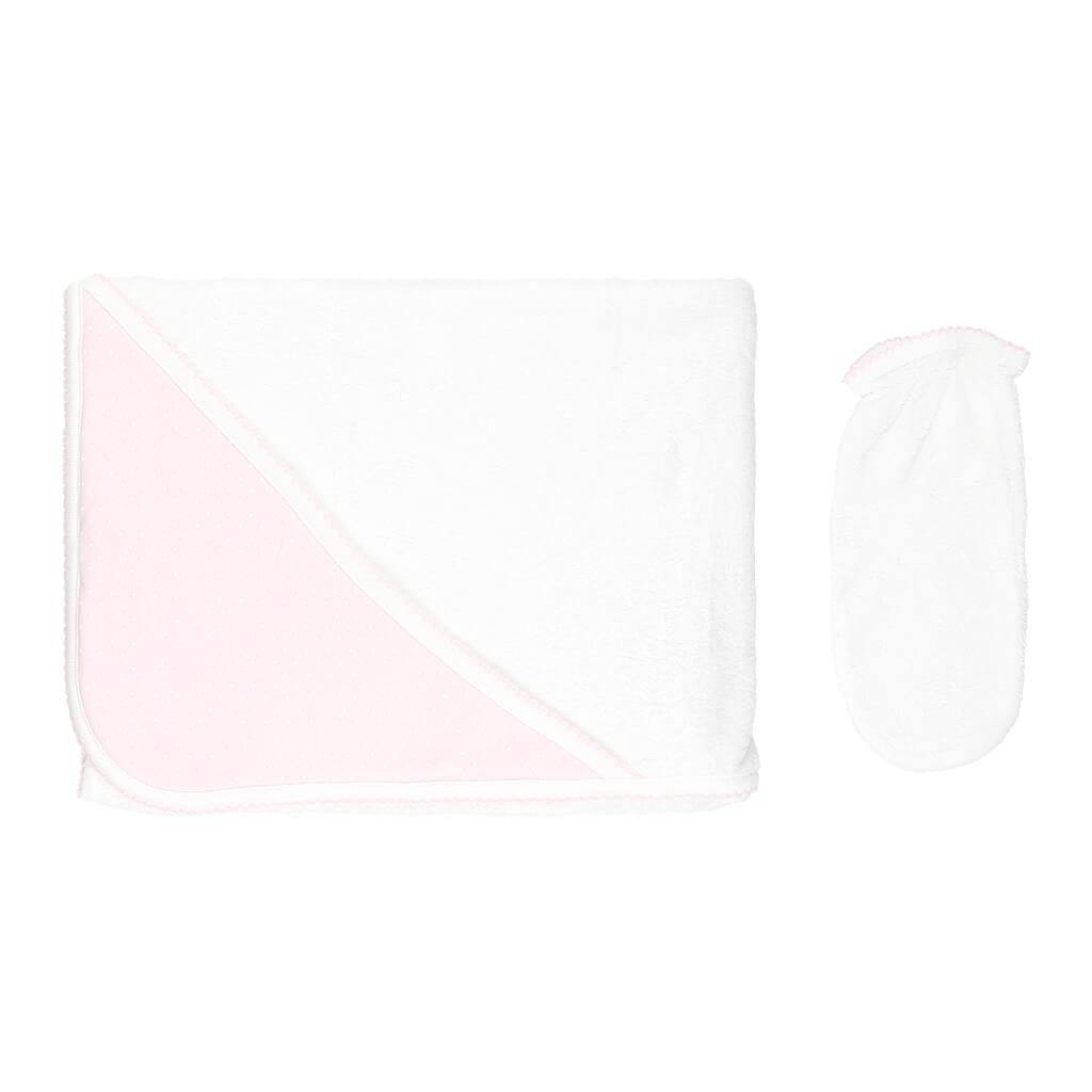 Basic Dots Towel Pink/White