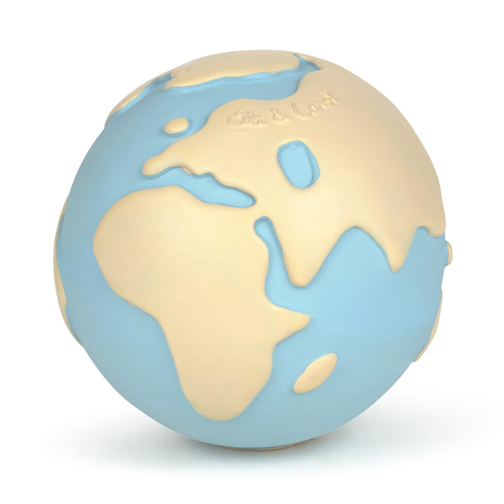Natural Rubber Teether Earthy the World Ball | Oli & Carol | NINI and LOLI
