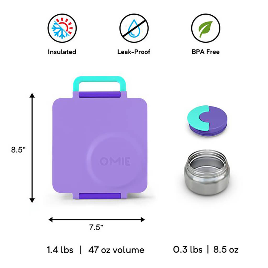 OmieBox Insulated Hot & Cold Bento Box Purple Plum