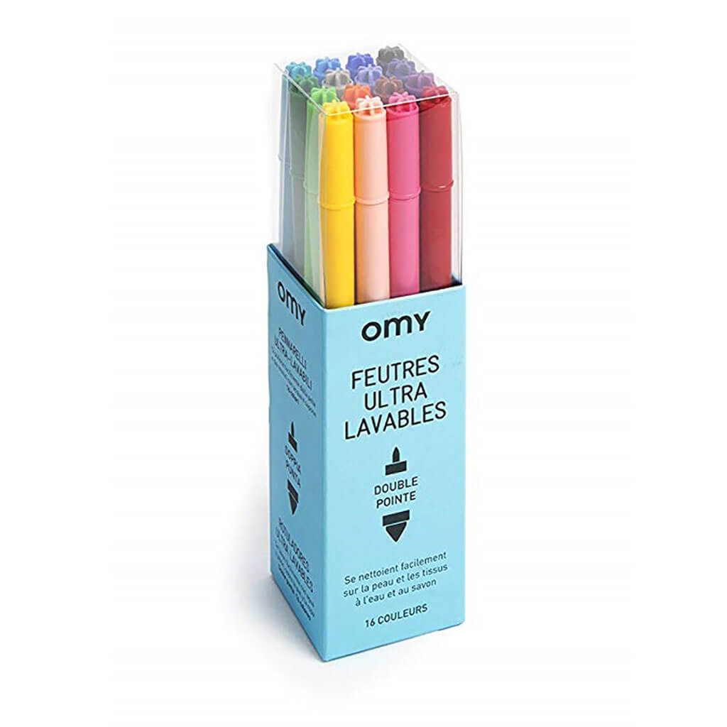 Omy Design 16 Pack Ultra Washable Felt Markers