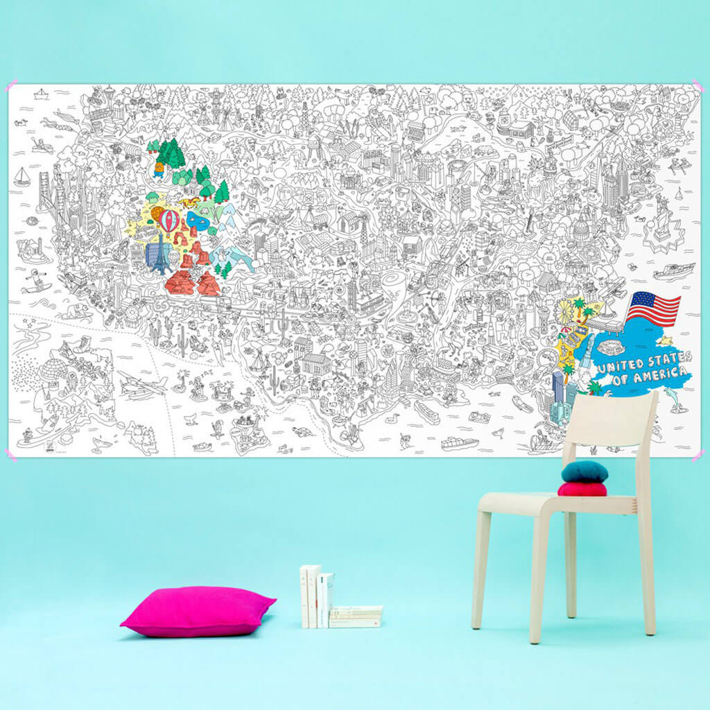 Giant Frameable Coloring Poster USA