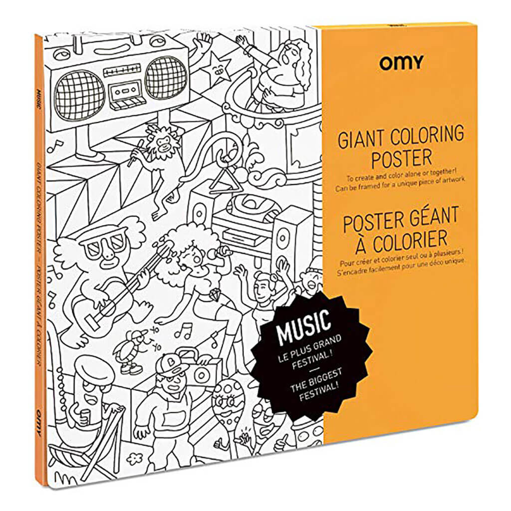 Omy Design Giant Frameable Coloring Poster Music