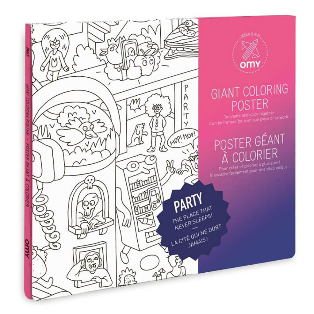 Omy Design Giant Frameable Coloring Poster Party