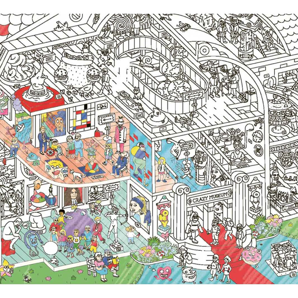 Omy Design Giant Frameable Coloring Poster Crazy Museum