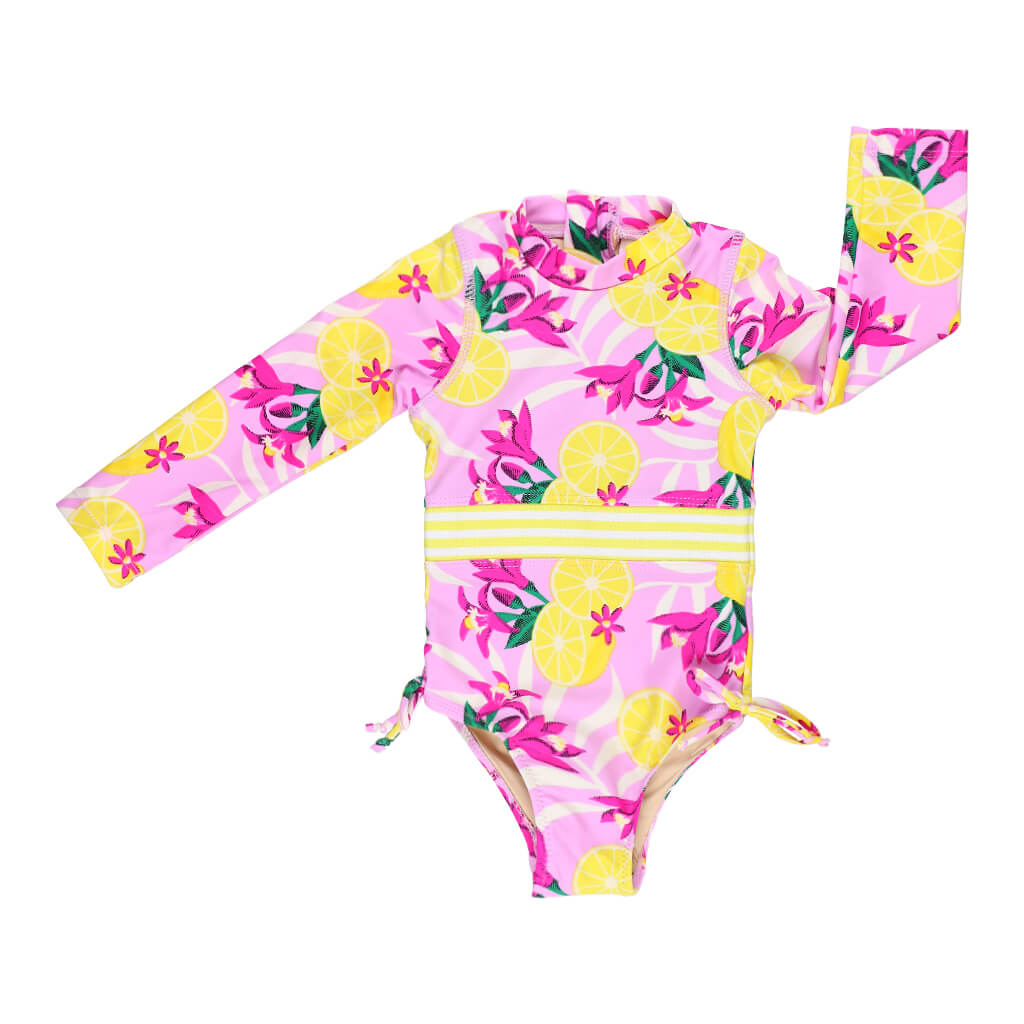 Long-sleeves Swimsuit Tropical Lemons | Shade Critters | NINI and LOLI