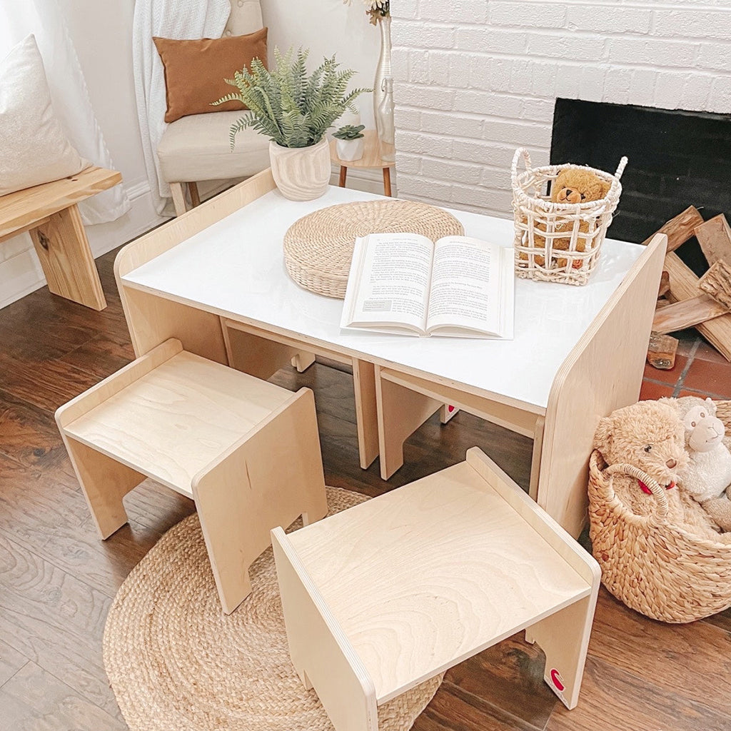 Color_Natural Birch | Studio Duc Juno Play Table and Play Stool Set Natural Birch | NINI and LOLI