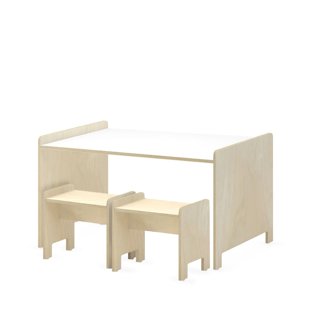 Color_Natural Birch | Studio Duc Juno Play Table and Play Stool Set Natural Birch | NINI and LOLI