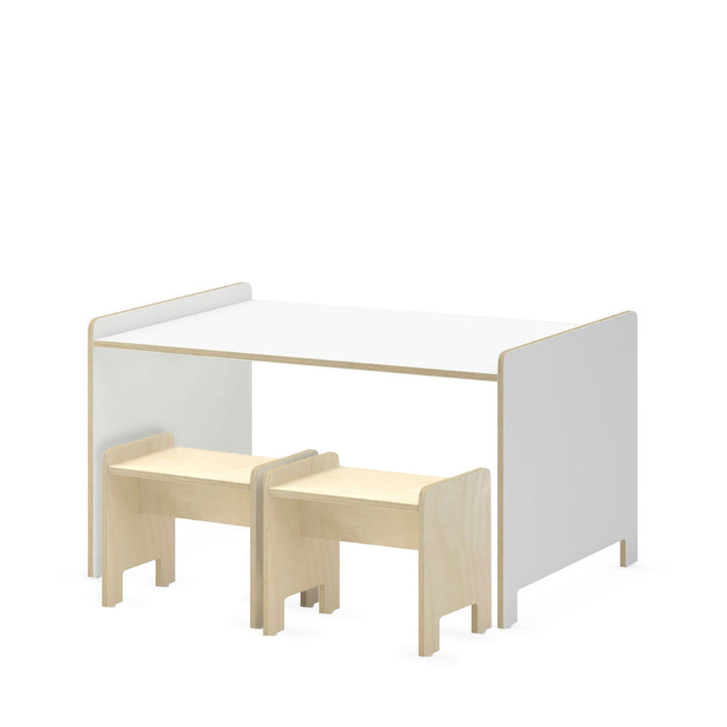Color_White | Studio Duc Juno Play Table and Play Stool Set White | NINI and LOLI