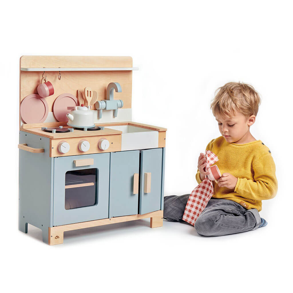 Tender Leaf Toys Wooden Mini Chef Home Kitchen Tender Leaf Toys Wooden Mini Chef Home Kitchen