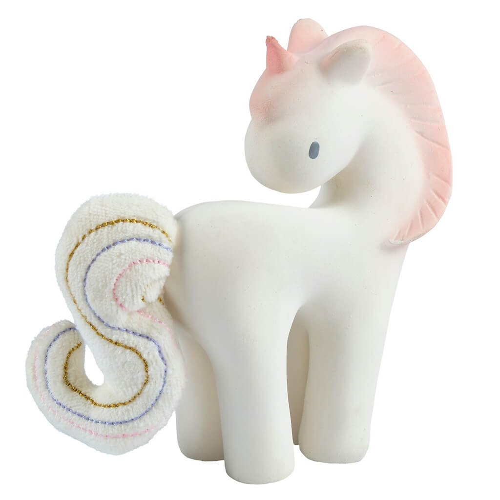 Cotton Candy Unicorn Natural Rubber Rattle