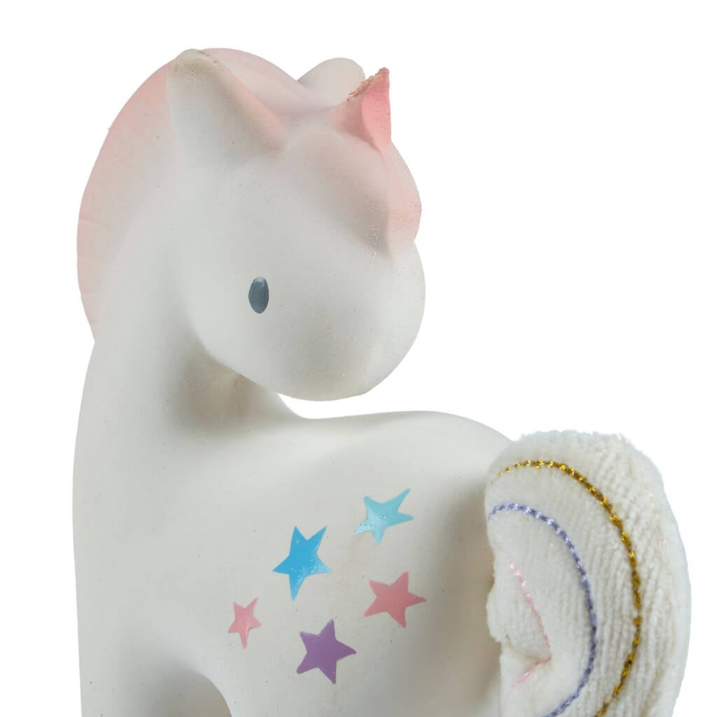 Cotton Candy Unicorn Natural Rubber Rattle