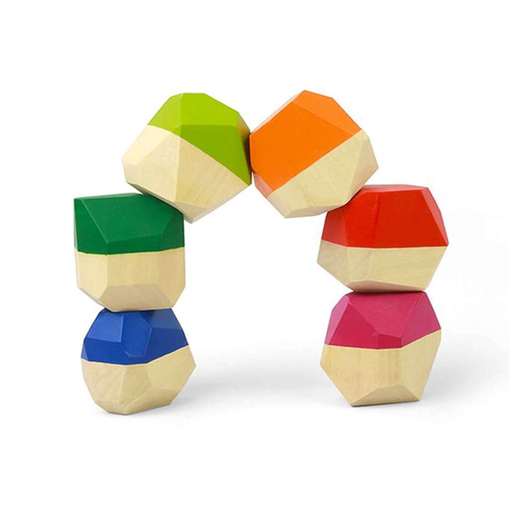 Wooden Stacking Pebbles Toy